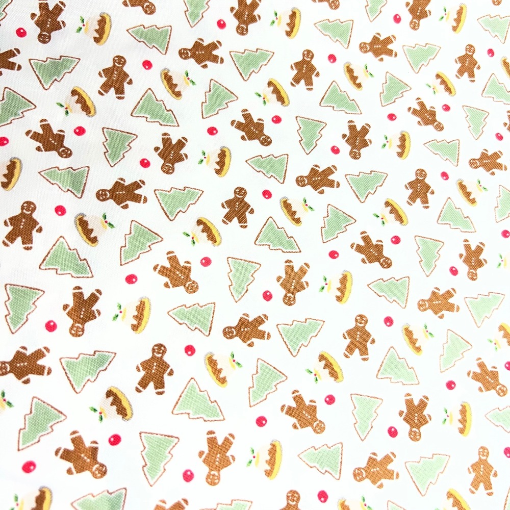 Connecting Threads Gingerbread & Holly Cotton Fabric 44x1yd Christmas N7141